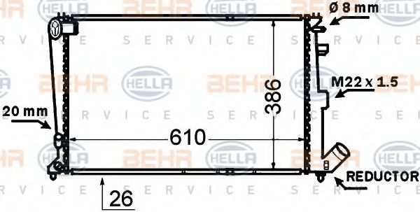 BEHR HELLA SERVICE 8MK 376 766-721 Радиатор, охлаждение двигателя для CITROëN (Cитроëн) BEHR HELLA SERVICE 8MK 376 766-721 Радиатор, охлаждение двигателя для CITROëN (Cитроëн)