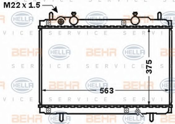 BEHR HELLA SERVICE 8MK 376 767-541 Радиатор, охлаждение двигателя для FIAT MAREA (Фиат Мареа) BEHR HELLA SERVICE 8MK 376 767-541 Радиатор, охлаждение двигателя для FIAT MAREA (Фиат Мареа)
