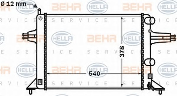BEHR HELLA SERVICE 8MK 376 771-121 Радиатор, охлаждение двигателя для OPEL ASTRA G (Опель Астра г)