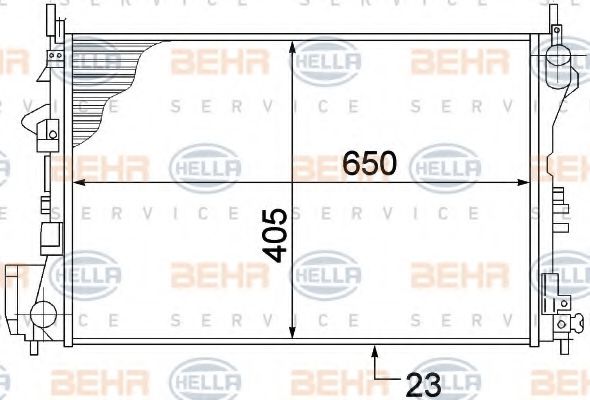 BEHR HELLA SERVICE 8MK 376 771-201 Радиатор, охлаждение двигателя для SAAB 9-3 (Сааб 9-3) BEHR HELLA SERVICE 8MK 376 771-201 Радиатор, охлаждение двигателя для SAAB 9-3 (Сааб 9-3)