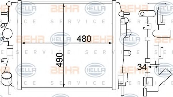 BEHR HELLA SERVICE 8MK 376 772-001 Радиатор, охлаждение двигателя для RENAULT KANGOO (Рено Кангу) BEHR HELLA SERVICE 8MK 376 772-001 Радиатор, охлаждение двигателя для RENAULT KANGOO (Рено Кангу)