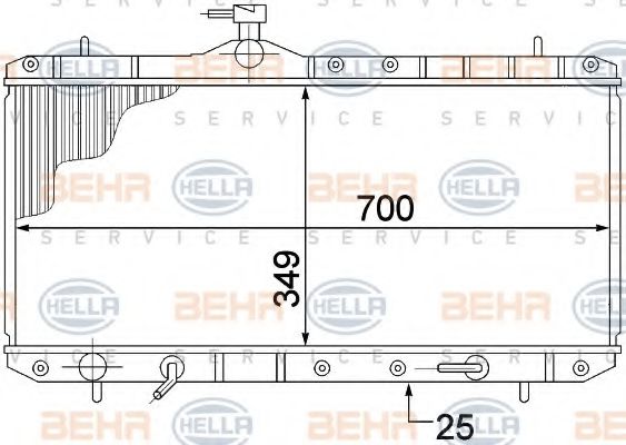 BEHR HELLA SERVICE 8MK 376 773-031 Радиатор, охлаждение двигателя для SUZUKI AERIO (Сузуки Аэрио) BEHR HELLA SERVICE 8MK 376 773-031 Радиатор, охлаждение двигателя для SUZUKI AERIO (Сузуки Аэрио)