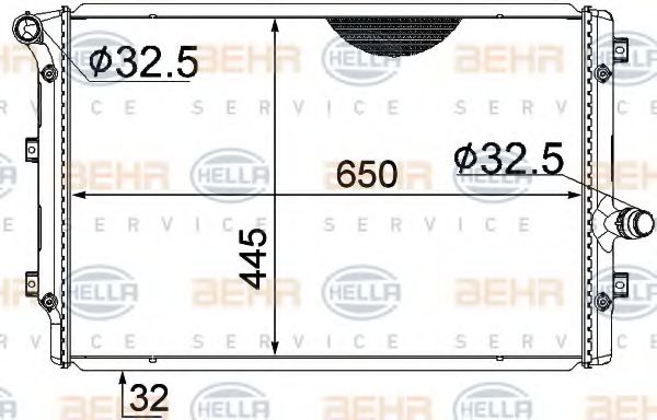 BEHR HELLA SERVICE 8MK 376 774-041 Радиатор, охлаждение двигателя для VOLKSWAGEN GOLF VI (Фольксваген Гольф 6) BEHR HELLA SERVICE 8MK 376 774-041 Радиатор, охлаждение двигателя для VOLKSWAGEN GOLF VI (Фольксваген Гольф 6)