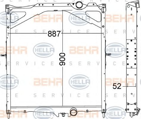 BEHR HELLA SERVICE 8MK 376 774-791 Радиатор, охлаждение двигателя для VOLVO FM (Вольво Фм) BEHR HELLA SERVICE 8MK 376 774-791 Радиатор, охлаждение двигателя для VOLVO FM (Вольво Фм)