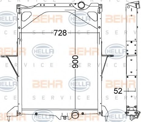 BEHR HELLA SERVICE 8MK 376 775-001 Радиатор, охлаждение двигателя для VOLVO FM (Вольво Фм) BEHR HELLA SERVICE 8MK 376 775-001 Радиатор, охлаждение двигателя для VOLVO FM (Вольво Фм)