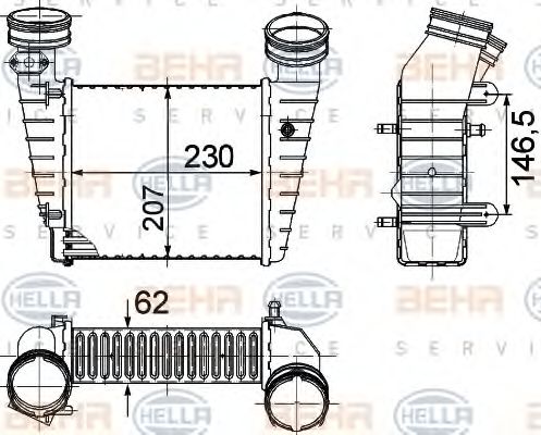 BEHR HELLA SERVICE 8ML 376 776-611 Интеркулер 