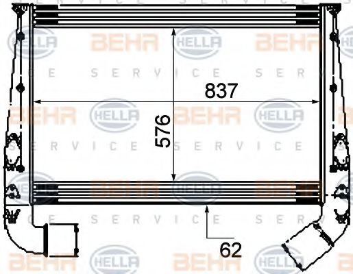 BEHR HELLA SERVICE 8ML 376 777-061 Интеркулер 