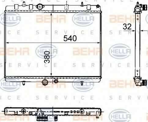 BEHR HELLA SERVICE 8MK 376 781-111 Радиатор, охлаждение двигателя для PEUGEOT 407 (Пежо 407) BEHR HELLA SERVICE 8MK 376 781-111 Радиатор, охлаждение двигателя для PEUGEOT 407 (Пежо 407)