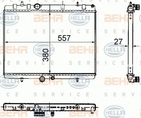 BEHR HELLA SERVICE 8MK 376 781-121 Радиатор, охлаждение двигателя для PEUGEOT (Пежо) BEHR HELLA SERVICE 8MK 376 781-121 Радиатор, охлаждение двигателя для PEUGEOT (Пежо)