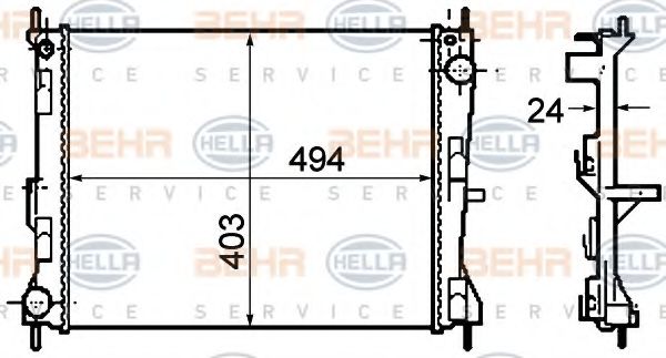 BEHR HELLA SERVICE 8MK 376 781-161 Радиатор, охлаждение двигателя для NISSAN (Ниссан) BEHR HELLA SERVICE 8MK 376 781-161 Радиатор, охлаждение двигателя для NISSAN (Ниссан)
