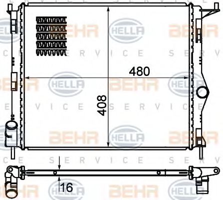 BEHR HELLA SERVICE 8MK 376 787-351 Радиатор, охлаждение двигателя для DACIA SANDERO (Дача Сандэро) BEHR HELLA SERVICE 8MK 376 787-351 Радиатор, охлаждение двигателя для DACIA SANDERO (Дача Сандэро)