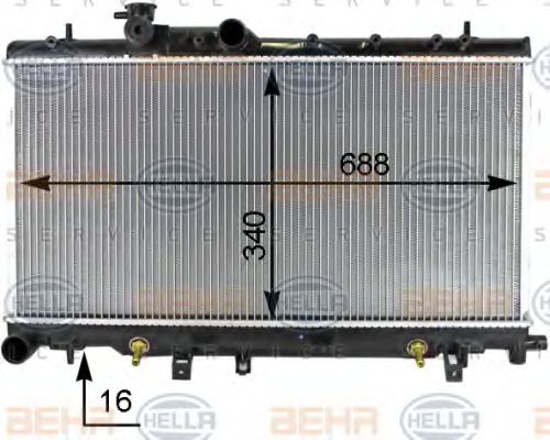 BEHR HELLA SERVICE 8MK 376 787-661 Радиатор, охлаждение двигателя для SUBARU LIBERTY OUTBACK (Субару Либэртъ аутбэк) BEHR HELLA SERVICE 8MK 376 787-661 Радиатор, охлаждение двигателя для SUBARU LIBERTY OUTBACK (Субару Либэртъ аутбэк)