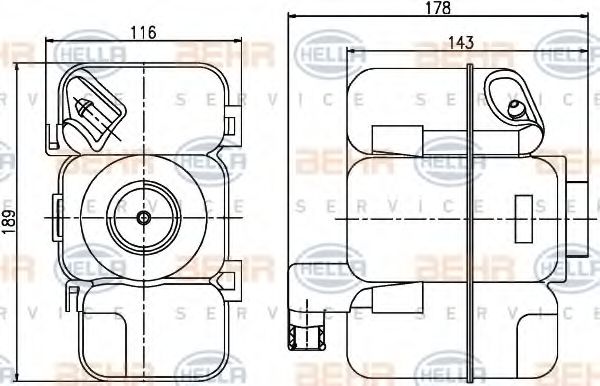BEHR HELLA SERVICE 8MA 376 789-741 Компенсационный бак, охлаждающая жидкость для VOLVO S80 I (Вольво S80 1) BEHR HELLA SERVICE 8MA 376 789-741 Компенсационный бак, охлаждающая жидкость для VOLVO S80 I (Вольво S80 1)
