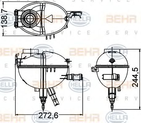 BEHR HELLA SERVICE 8MA 376 789-771 Компенсационный бак, охлаждающая жидкость для MERCEDES-BENZ GLK-CLASS (Мэрcэдэс-бэнз Глк-cласс)
