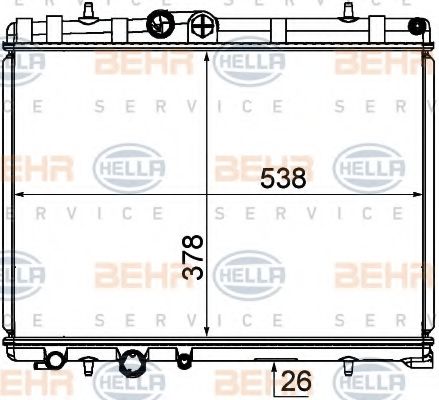 BEHR HELLA SERVICE 8MK 376 790-121 Радиатор, охлаждение двигателя для PEUGEOT 407 (Пежо 407) BEHR HELLA SERVICE 8MK 376 790-121 Радиатор, охлаждение двигателя для PEUGEOT 407 (Пежо 407)