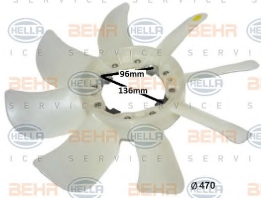 BEHR HELLA SERVICE 8MV 376 791-451 Крыльчатка вентилятора, охлаждение двигателя для TOYOTA PRADO (Тойота/тоета Прадо) BEHR HELLA SERVICE 8MV 376 791-451 Крыльчатка вентилятора, охлаждение двигателя для TOYOTA PRADO (Тойота/тоета Прадо)