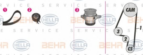 BEHR HELLA SERVICE 8MP 376 800-841 Комплект ремня ГРМ для VOLKSWAGEN POLO (Фольксваген Поло) BEHR HELLA SERVICE 8MP 376 800-841 Комплект ремня ГРМ для VOLKSWAGEN POLO (Фольксваген Поло)
