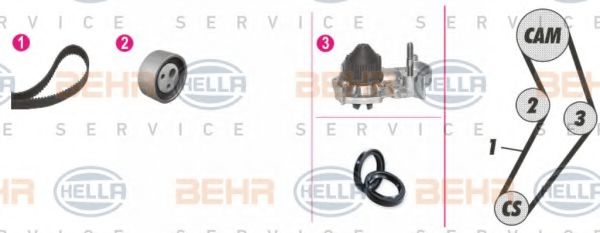 BEHR HELLA SERVICE 8MP 376 800-851 Комплект ремня ГРМ 