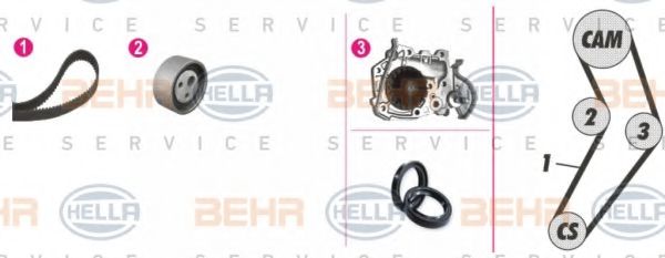 BEHR HELLA SERVICE 8MP 376 800-881 Комплект ремня ГРМ 