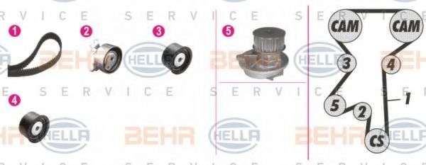 BEHR HELLA SERVICE 8MP 376 801-811 Комплект ремня ГРМ 