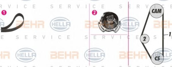 BEHR HELLA SERVICE 8MP 376 801-821 Комплект ремня ГРМ для VOLKSWAGEN CORSAR (Фольксваген Cорсар) BEHR HELLA SERVICE 8MP 376 801-821 Комплект ремня ГРМ для VOLKSWAGEN CORSAR (Фольксваген Cорсар)