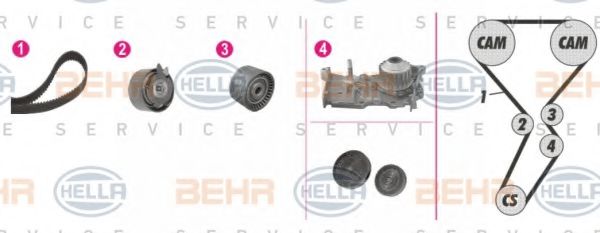 BEHR HELLA SERVICE 8MP 376 801-831 Комплект ремня ГРМ для RENAULT MEGANE II (Рено Меган 2) BEHR HELLA SERVICE 8MP 376 801-831 Комплект ремня ГРМ для RENAULT MEGANE II (Рено Меган 2)