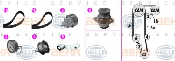 BEHR HELLA SERVICE 8MP 376 801-841 Комплект ремня ГРМ для VOLKSWAGEN RABBIT V (Фольксваген Раббит v) BEHR HELLA SERVICE 8MP 376 801-841 Комплект ремня ГРМ для VOLKSWAGEN RABBIT V (Фольксваген Раббит v)