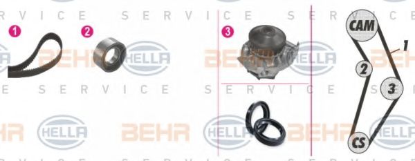 BEHR HELLA SERVICE 8MP 376 801-861 Комплект ремня ГРМ для FIAT PALIO (Фиат Палио) BEHR HELLA SERVICE 8MP 376 801-861 Комплект ремня ГРМ для FIAT PALIO (Фиат Палио)