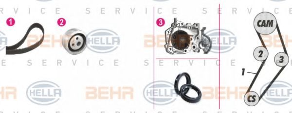 BEHR HELLA SERVICE 8MP 376 801-871 Комплект ремня ГРМ 
