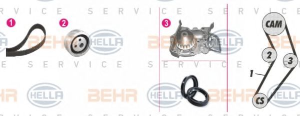 BEHR HELLA SERVICE 8MP 376 801-881 Комплект ремня ГРМ для RENAULT MEGANE I (Рено Меган 1) BEHR HELLA SERVICE 8MP 376 801-881 Комплект ремня ГРМ для RENAULT MEGANE I (Рено Меган 1)
