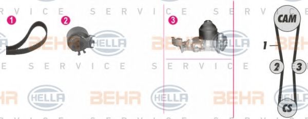 BEHR HELLA SERVICE 8MP 376 802-851 Комплект ремня ГРМ для RENAULT EURO CLIO III (Рено Эуро клио 3) BEHR HELLA SERVICE 8MP 376 802-851 Комплект ремня ГРМ для RENAULT EURO CLIO III (Рено Эуро клио 3)