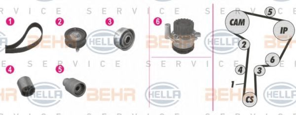 BEHR HELLA SERVICE 8MP 376 802-881 Комплект ремня ГРМ для SEAT LEON (Сеат Леон) BEHR HELLA SERVICE 8MP 376 802-881 Комплект ремня ГРМ для SEAT LEON (Сеат Леон)