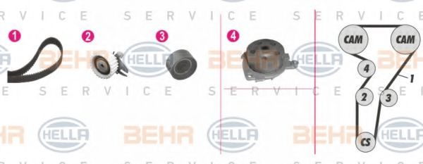 BEHR HELLA SERVICE 8MP 376 802-891 Комплект ремня ГРМ для ALFA ROMEO 156 (Альфа ромео 156) BEHR HELLA SERVICE 8MP 376 802-891 Комплект ремня ГРМ для ALFA ROMEO 156 (Альфа ромео 156)