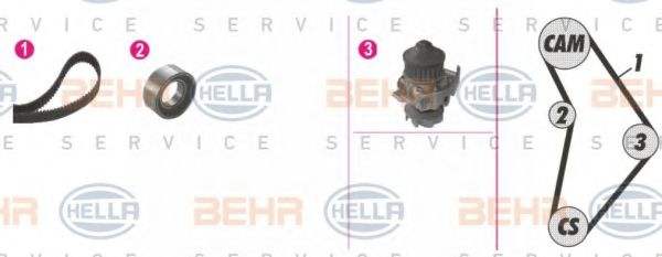BEHR HELLA SERVICE 8MP 376 803-821 Комплект ремня ГРМ для FIAT (Фиат) BEHR HELLA SERVICE 8MP 376 803-821 Комплект ремня ГРМ для FIAT (Фиат)