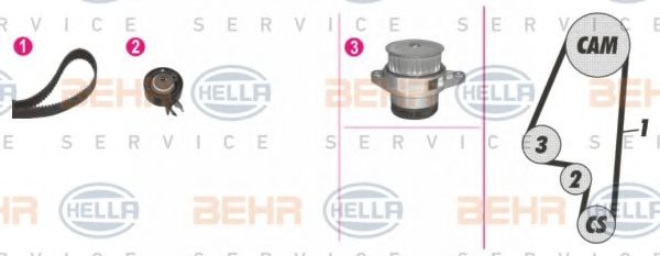 BEHR HELLA SERVICE 8MP 376 803-881 Комплект ремня ГРМ для SEAT (Сеат) BEHR HELLA SERVICE 8MP 376 803-881 Комплект ремня ГРМ для SEAT (Сеат)