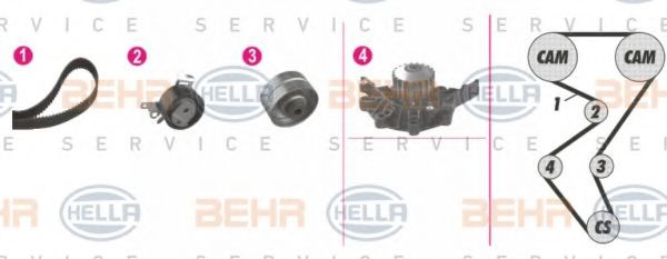 BEHR HELLA SERVICE 8MP 376 804-871 Комплект ремня ГРМ для PEUGEOT 407 (Пежо 407) BEHR HELLA SERVICE 8MP 376 804-871 Комплект ремня ГРМ для PEUGEOT 407 (Пежо 407)