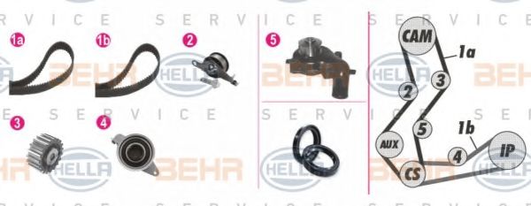 BEHR HELLA SERVICE 8MP 376 805-821 Комплект ремня ГРМ для FORD COURIER (Форд Cоуриэр) BEHR HELLA SERVICE 8MP 376 805-821 Комплект ремня ГРМ для FORD COURIER (Форд Cоуриэр)