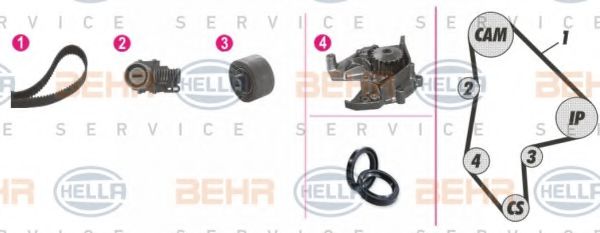 BEHR HELLA SERVICE 8MP 376 805-861 Комплект ремня ГРМ для FIAT ULYSSE (Фиат Улисс) BEHR HELLA SERVICE 8MP 376 805-861 Комплект ремня ГРМ для FIAT ULYSSE (Фиат Улисс)