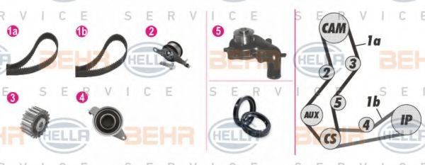 BEHR HELLA SERVICE 8MP 376 806-801 Комплект ремня ГРМ для FORD ESCORT VI (Форд Эскорт 6)