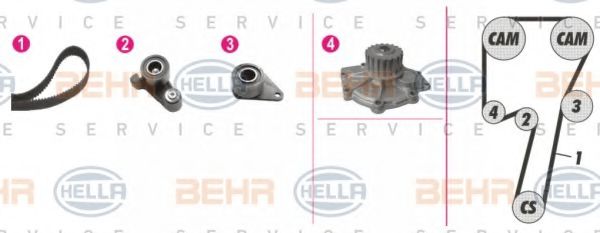 BEHR HELLA SERVICE 8MP 376 807-801 Комплект ремня ГРМ для VOLVO V40 (Вольво V40) BEHR HELLA SERVICE 8MP 376 807-801 Комплект ремня ГРМ для VOLVO V40 (Вольво V40)