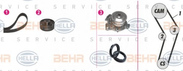 BEHR HELLA SERVICE 8MP 376 807-841 Комплект ремня ГРМ для AUDI COUPE (Ауди Cоупэ) BEHR HELLA SERVICE 8MP 376 807-841 Комплект ремня ГРМ для AUDI COUPE (Ауди Cоупэ)