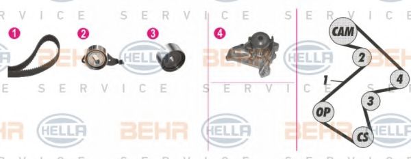 BEHR HELLA SERVICE 8MP 376 808-821 Комплект ремня ГРМ для TOYOTA PICNIC (Тойота/тоета Пикник) BEHR HELLA SERVICE 8MP 376 808-821 Комплект ремня ГРМ для TOYOTA PICNIC (Тойота/тоета Пикник)