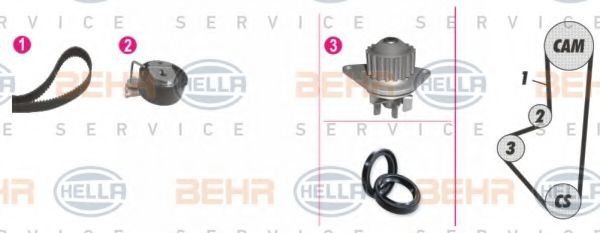 BEHR HELLA SERVICE 8MP 376 809-831 Комплект ремня ГРМ для PEUGEOT 206 (Пежо 206) BEHR HELLA SERVICE 8MP 376 809-831 Комплект ремня ГРМ для PEUGEOT 206 (Пежо 206)