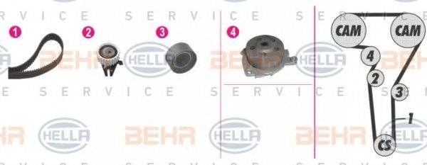 BEHR HELLA SERVICE 8MP 376 810-801 Комплект ремня ГРМ для ALFA ROMEO 147 (Альфа ромео 147) BEHR HELLA SERVICE 8MP 376 810-801 Комплект ремня ГРМ для ALFA ROMEO 147 (Альфа ромео 147)