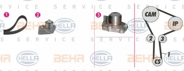 BEHR HELLA SERVICE 8MP 376 810-871 Комплект ремня ГРМ для RENAULT MEGANE II (Рено Меган 2) BEHR HELLA SERVICE 8MP 376 810-871 Комплект ремня ГРМ для RENAULT MEGANE II (Рено Меган 2)