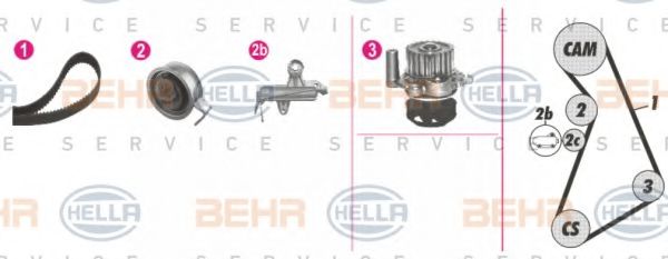BEHR HELLA SERVICE 8MP 376 811-831 Комплект ремня ГРМ для AUDI A4 (Ауди А4) BEHR HELLA SERVICE 8MP 376 811-831 Комплект ремня ГРМ для AUDI A4 (Ауди А4)