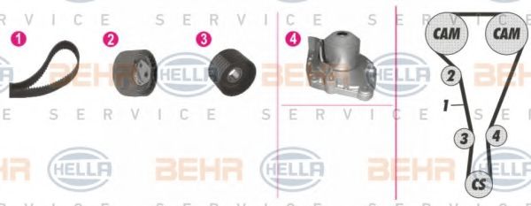 BEHR HELLA SERVICE 8MP 376 812-851 Комплект ремня ГРМ для RENAULT ESPACE IV (Рено Эспейс 4) BEHR HELLA SERVICE 8MP 376 812-851 Комплект ремня ГРМ для RENAULT ESPACE IV (Рено Эспейс 4)