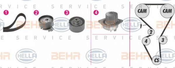 BEHR HELLA SERVICE 8MP 376 812-861 Комплект ремня ГРМ для CITROËN C4 (CитроËн С4) BEHR HELLA SERVICE 8MP 376 812-861 Комплект ремня ГРМ для CITROËN C4 (CитроËн С4)