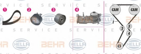 BEHR HELLA SERVICE 8MP 376 814-801 Комплект ремня ГРМ для RENAULT MEGANE II (Рено Меган 2) BEHR HELLA SERVICE 8MP 376 814-801 Комплект ремня ГРМ для RENAULT MEGANE II (Рено Меган 2)