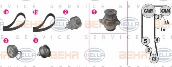 BEHR HELLA SERVICE 8MP 376 814-851 Комплект ремня ГРМ для SEAT IBIZA V (Сеат Ибица 5) BEHR HELLA SERVICE 8MP 376 814-851 Комплект ремня ГРМ для SEAT IBIZA V (Сеат Ибица 5)